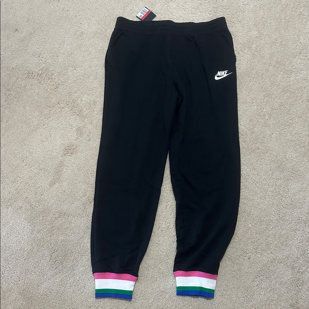 Nike Black Sweatpants with Colorful Cuffs